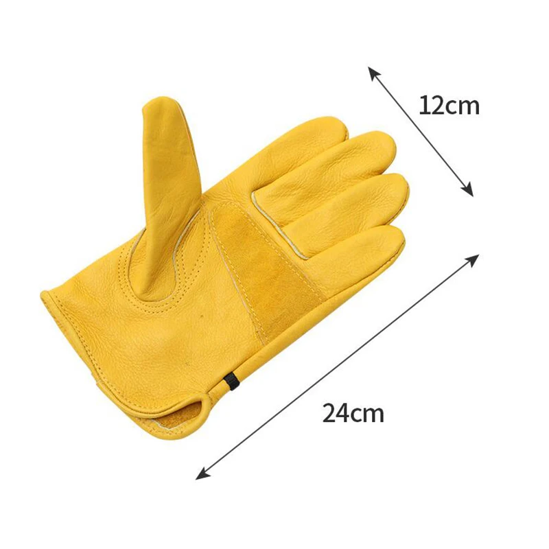 Guantes Protectores de cuero ignífugos para viajes, barbacoa, Camping al aire libre, aislamiento térmico, hornear, barbacoa, guantes de piel de vaca