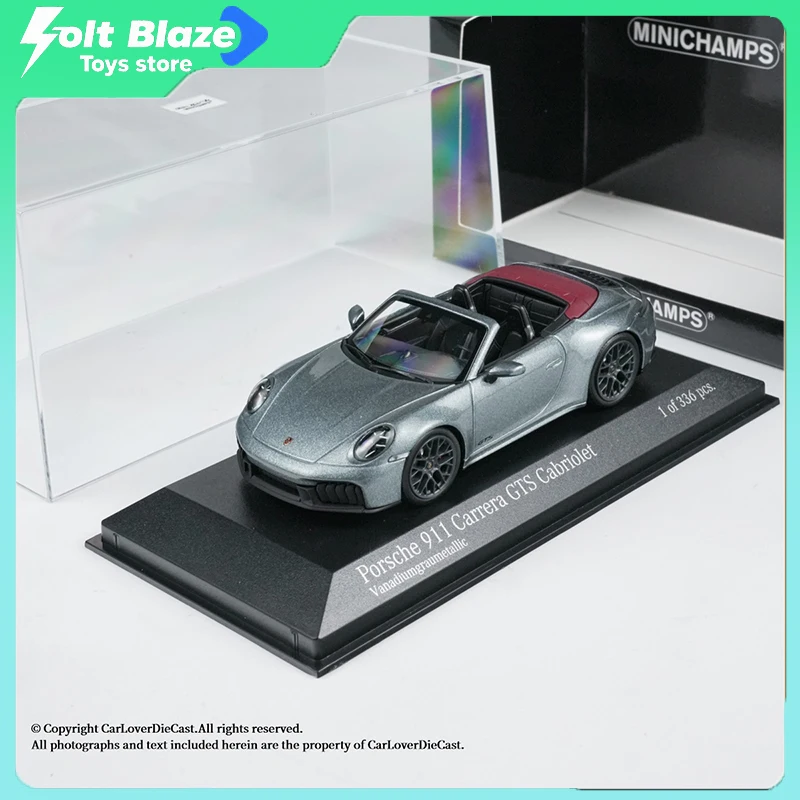 MINICHAMPS 1/43 Porsche 911 (992.2) Carrera GTS Convertible Car Model Simulation Collectible Cars Room Ornament Model Boy Gift