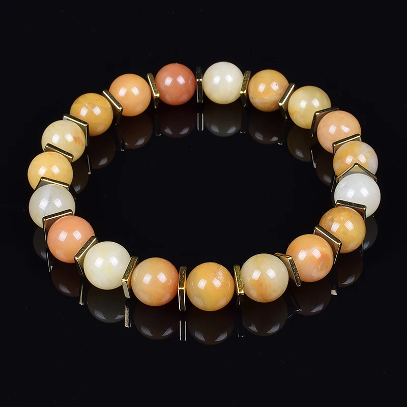 Green Jades Bracelet Men Women Money Attraction Lucky Bracelets Elastic Line Natural Stone Beads Healing Crystal Jewelry Gifts