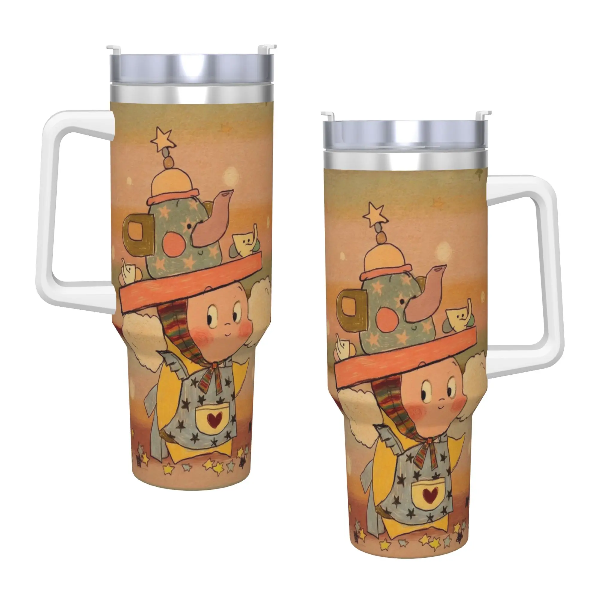 

Twinkles Cartoon Twinkles Stainless Steel Tumbler Driving Coffee Mug With Straws and Lid 40oz Mugs Cup Cold Drink Water Bottle