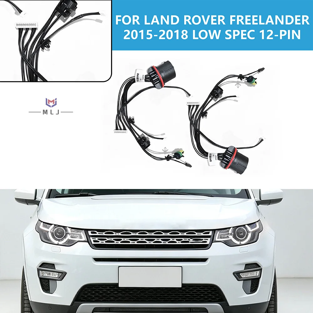 12 Pin Connector Assembly Xenon Headlight Wiring Harness For Land Rover Discovery Freelander 2015-2018 Internal Headlamp Parts