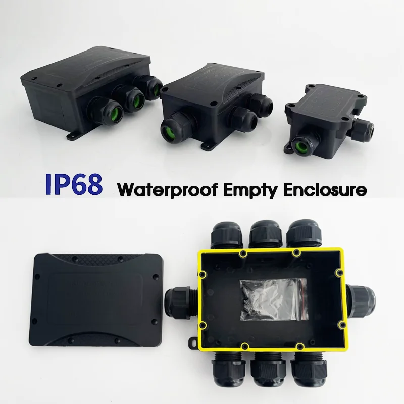 0-8 Way IP68 Waterproof Empty Junction Box Multi Cable Gland Outdoor Electrical Cable Enclosure Landscape Lighting Street Lamp