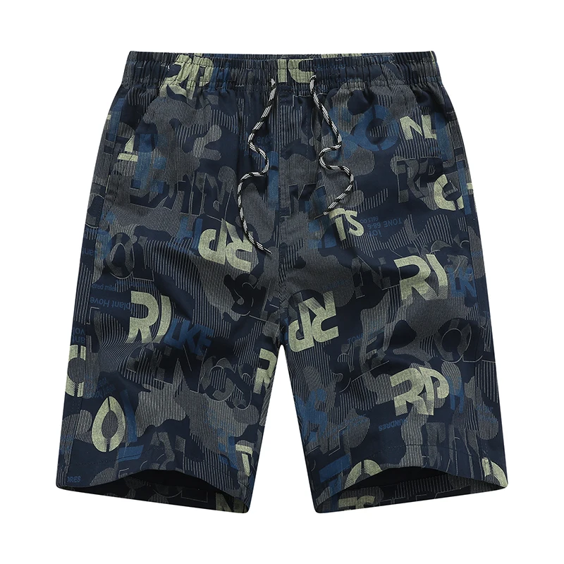 2026 Men Pure Cotton Shorts Print Casual Shorts Travel Bermuda Shorts Elastic Waist Golf Shorts