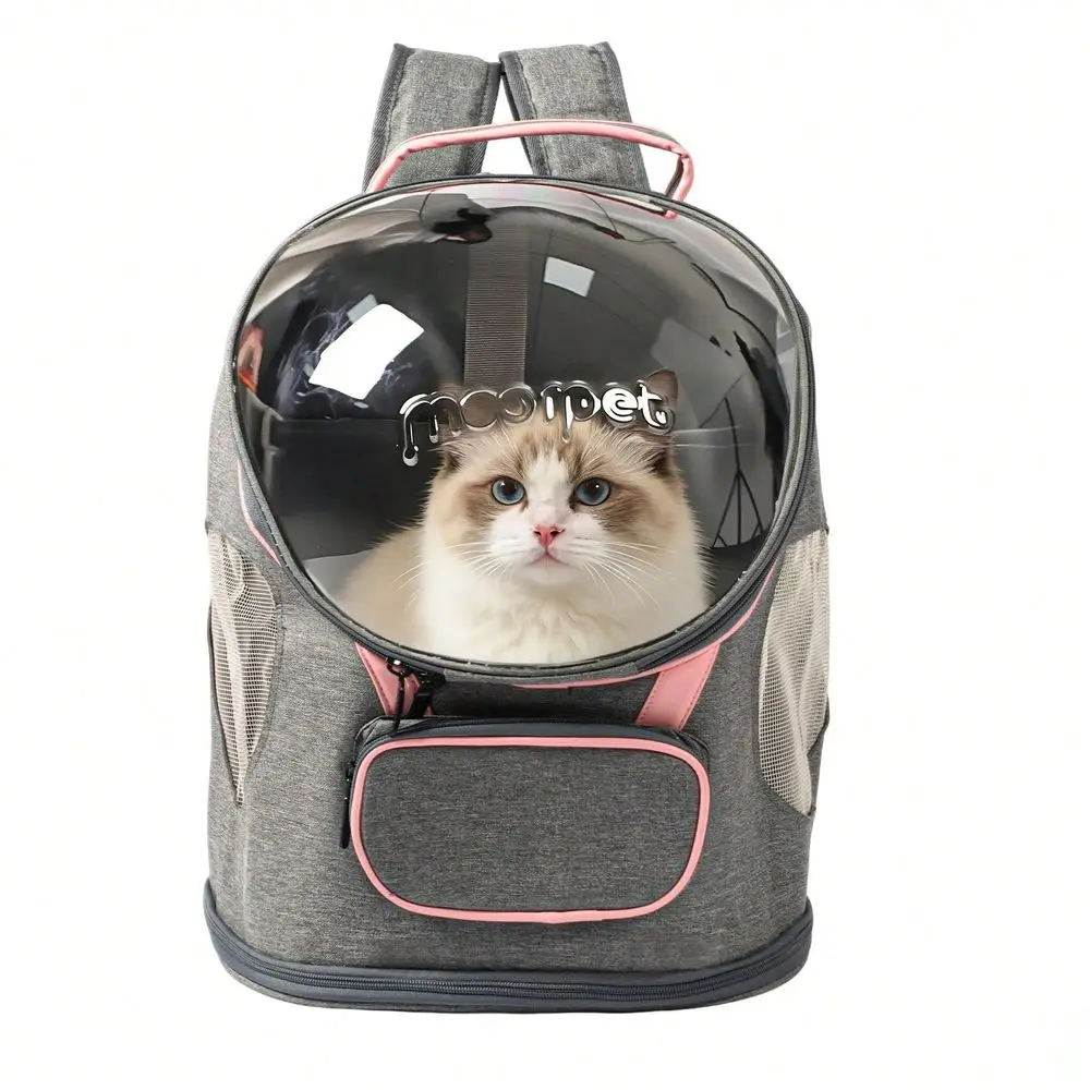 

Pet Backpack For Small Cats Dogs Portable Carrier With Ventilation Holes, Zipper Closure, Durable Plastic, Ideal For Travel Out