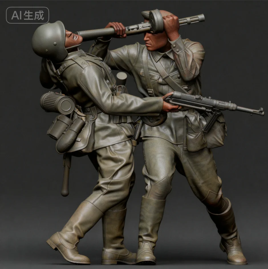 

Комплект модели из смолы 1/35, (2 солдатика), бесцветная самособранная сборка A-2191