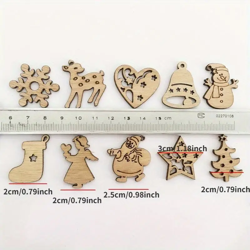 100Pcs Christmas Day Decorations Natural Vintage Wood Chips Wedding Scatter Decoration Craft DIY
