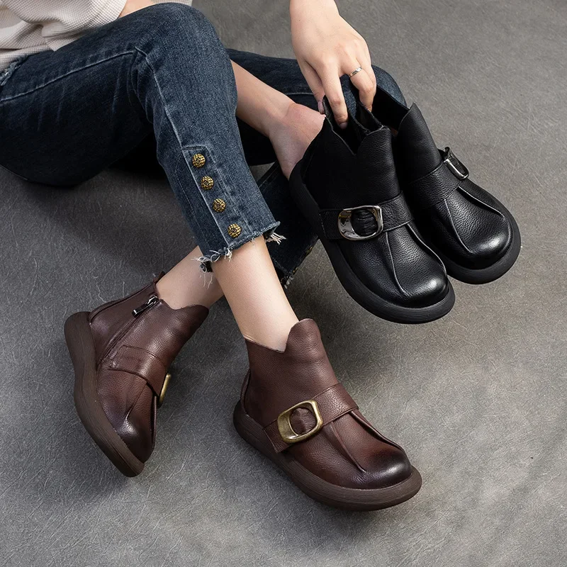 Koznoy 3cm New COW Genuine Leather Boots Chimney Women Fashion Summer Spring Autumn Ankle Knee High Booties Moccasins ZIP Shoes