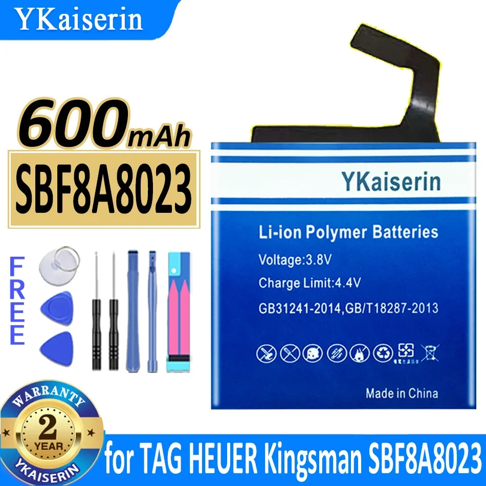 600mAh YKaiserin Battery for TAG HEUER CONNECTED Kingsman SBF8A8023 smartwatch Bateria