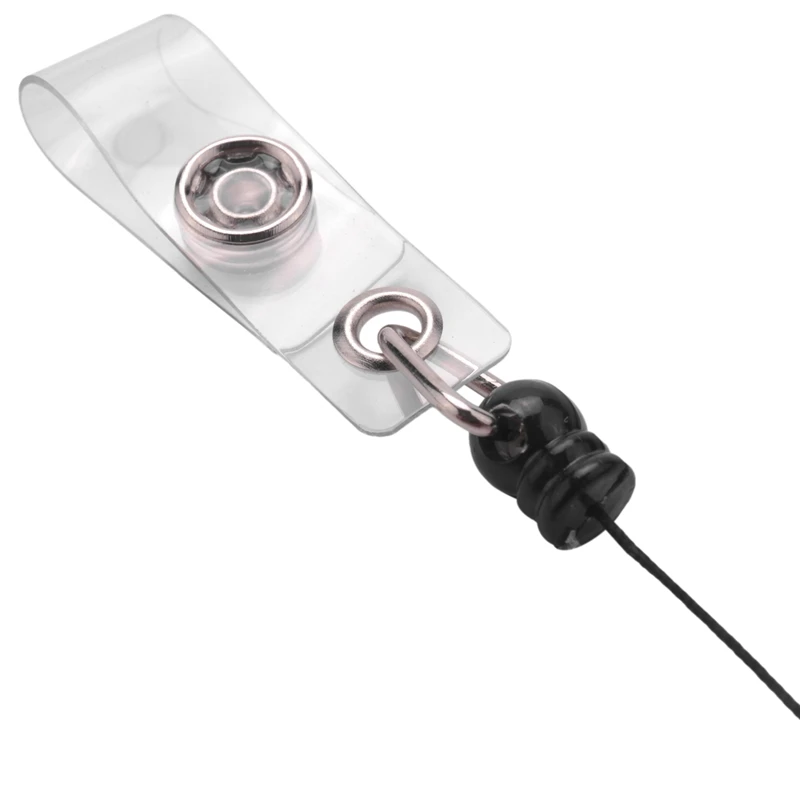 4X Recoil Retractable Yo Yo Key Ring PULL CHAIN Belt Clip ID CARD Holder Ski Pass - Black