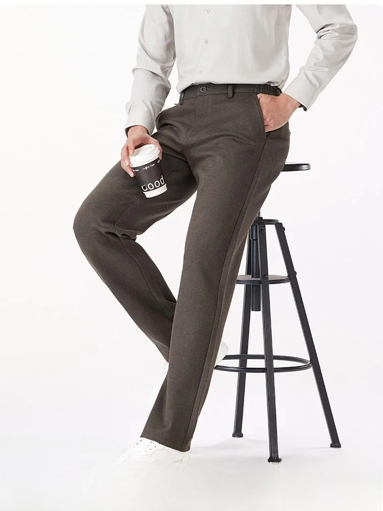 

Busin Casual Men's Straight Leg Wool Blend Comfortable Breathable Autumn Winter Pants Commute Friendly Store Exclusive