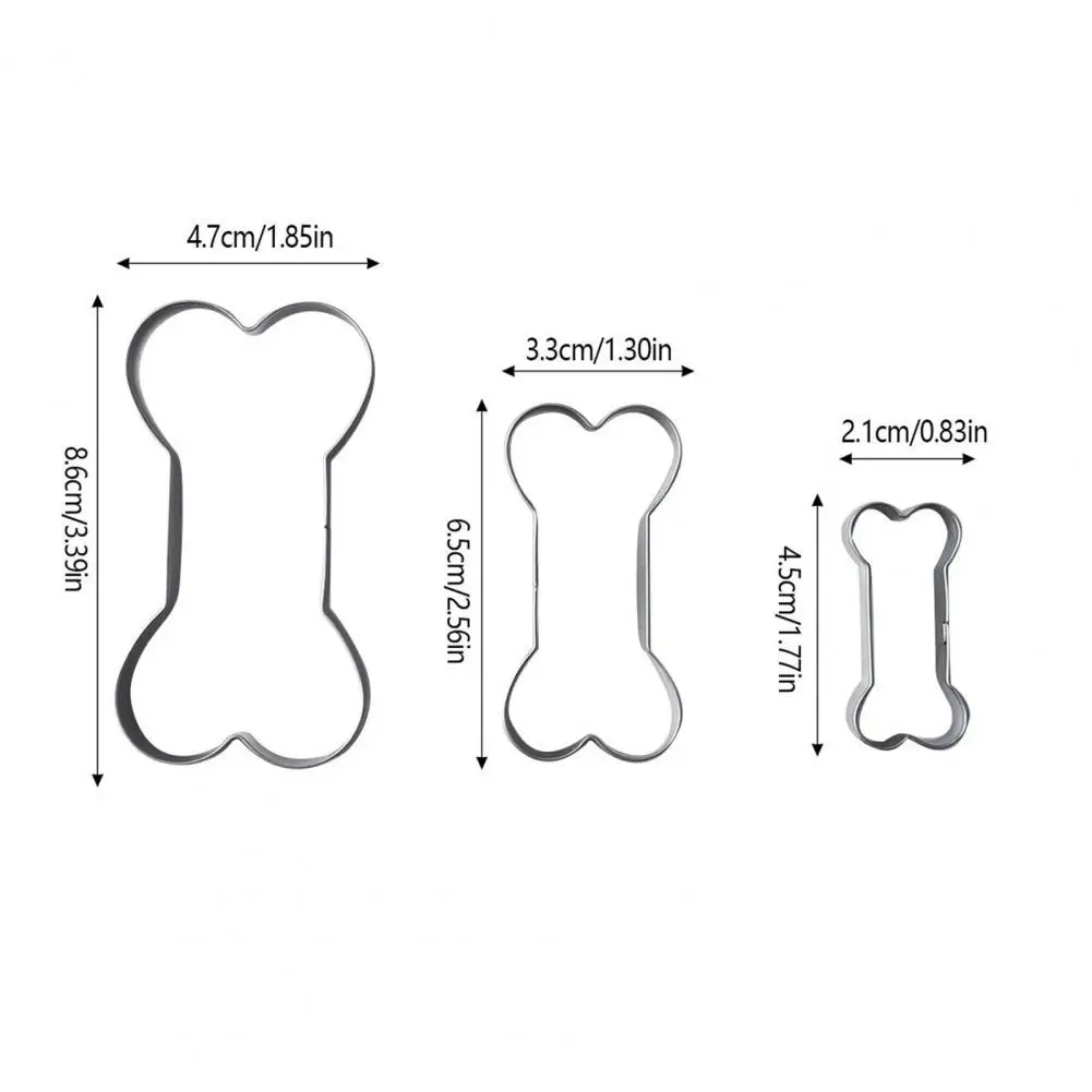 Paw Print Pastry Cutters Dog Cookie Cutter Set with Bone Paw Print Shapes Stainless Steel Pet Treat Molds Cute for Baking