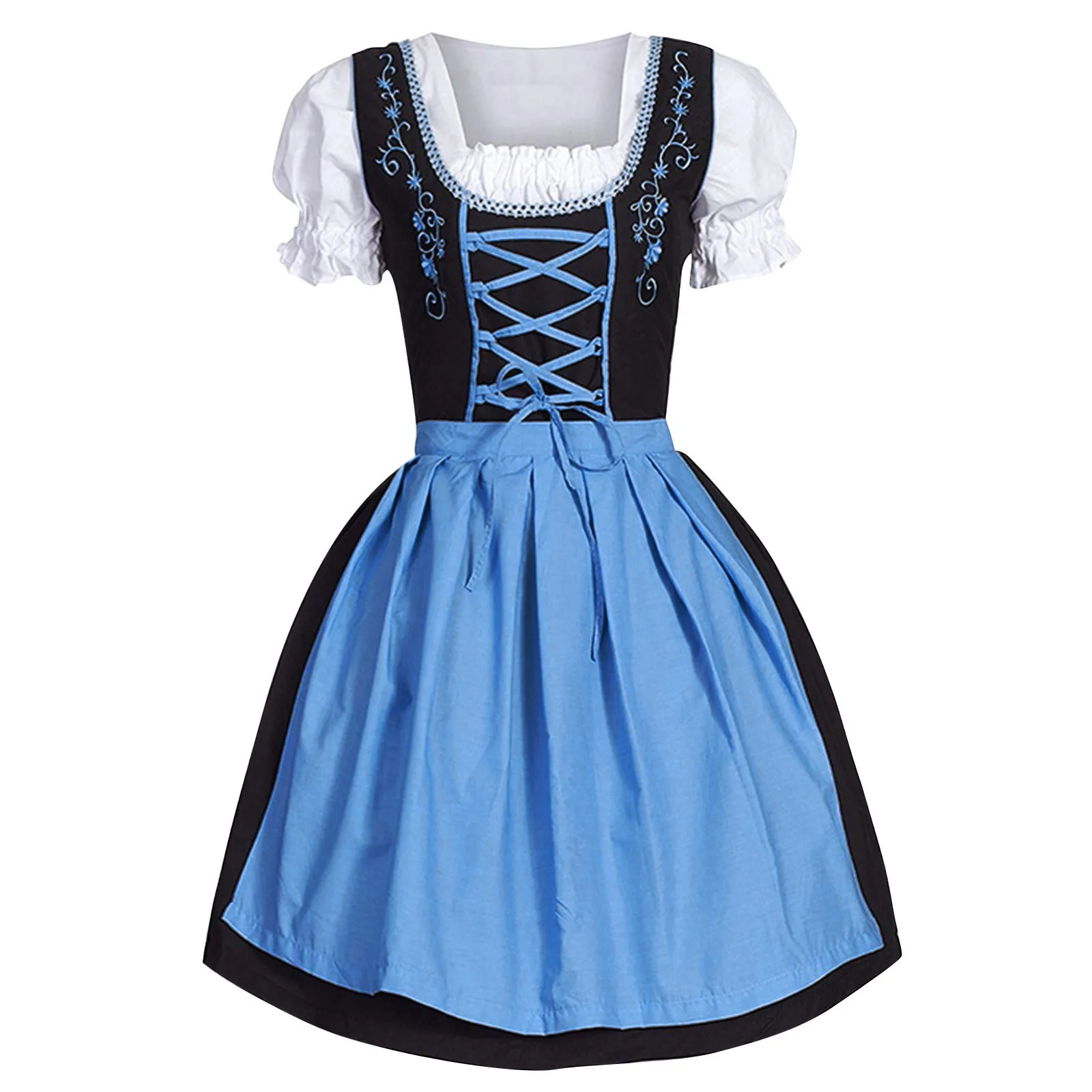 

Munich Oktoberfest Beer Dress Women Costumes Ladies Short Sleeve Round Neck Dirndl Dresses 2024 Plus Size Women Medieval Costume