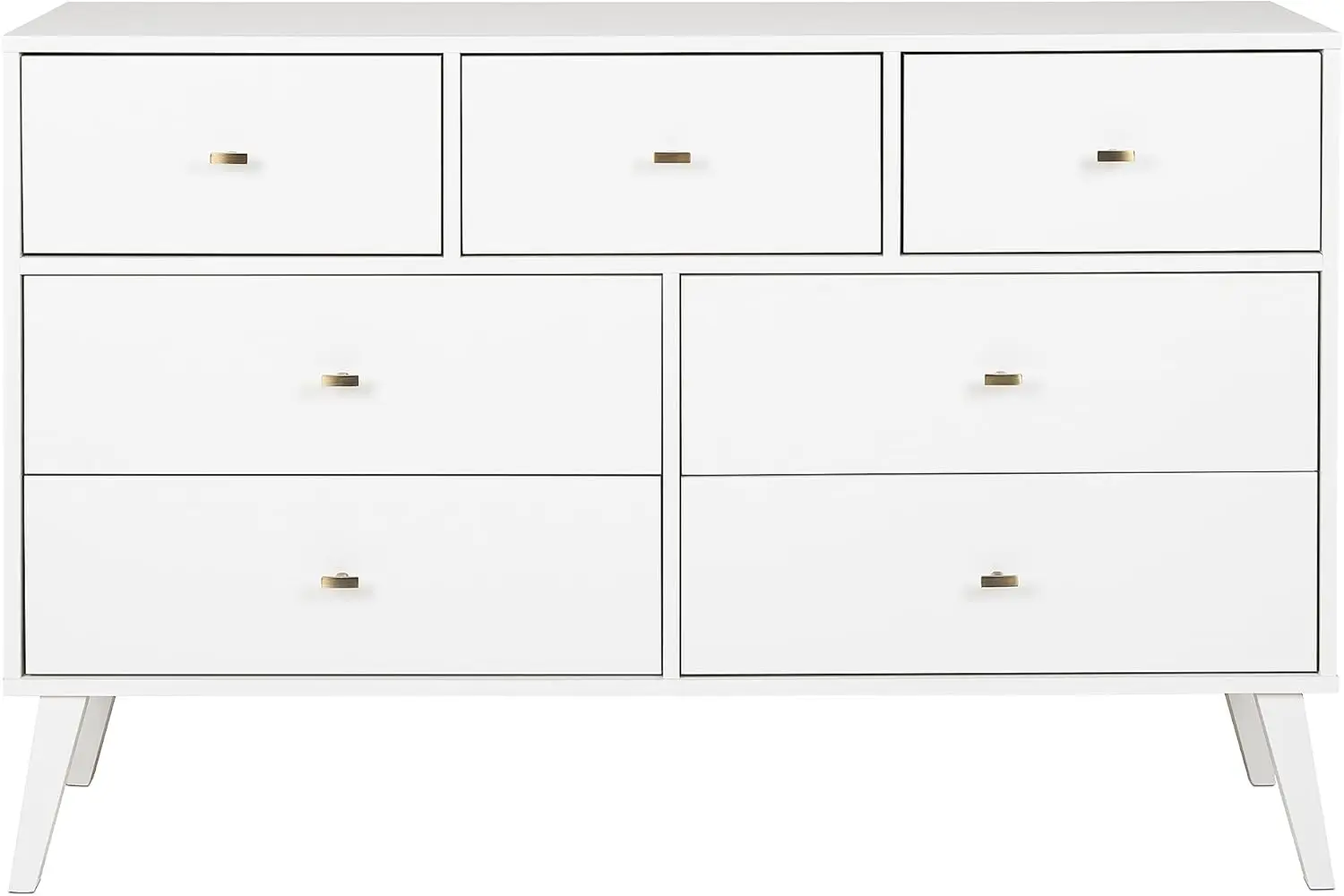 Milo Mid-Century Modern 7-Drawer Double Dresser for Bedroom, Wide Chest of Drawers, 52.5