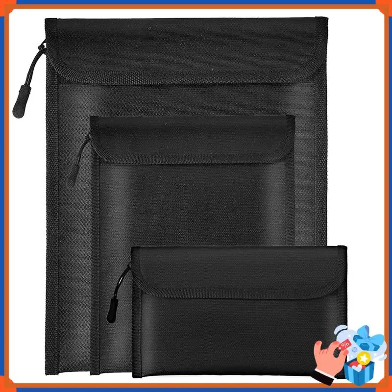 

Compact Fireproof Waterproof Document Bag 2000℉ 3Pack Fireproof Bags For Cash/Documents With Locking Zipper Waterproof Money Bag