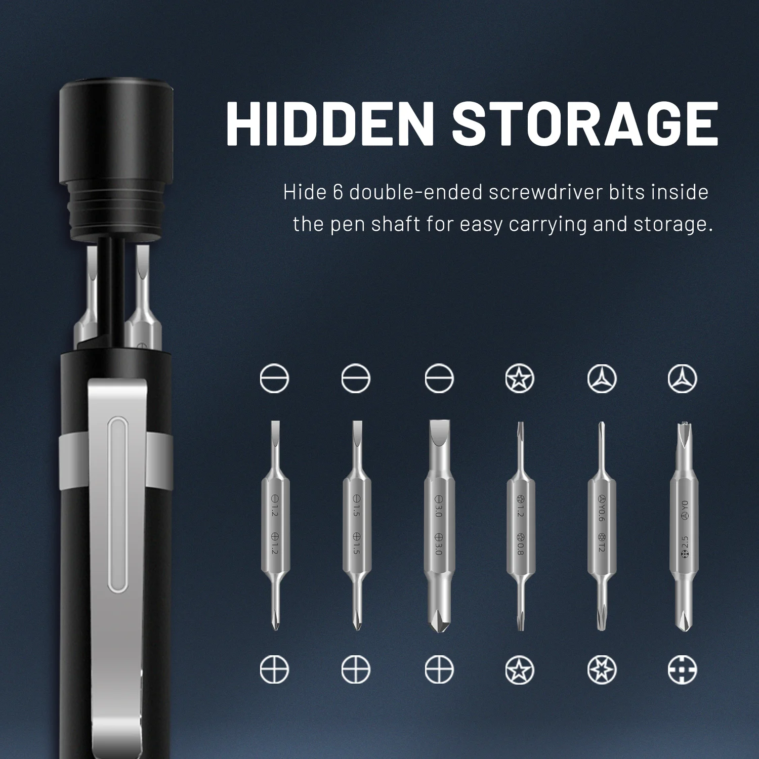 13 in 1 Precision Screwdriver Pen Set Portable Hidden Storage Multi-Function Repair Tool for Phone Computer Glasses Furniture