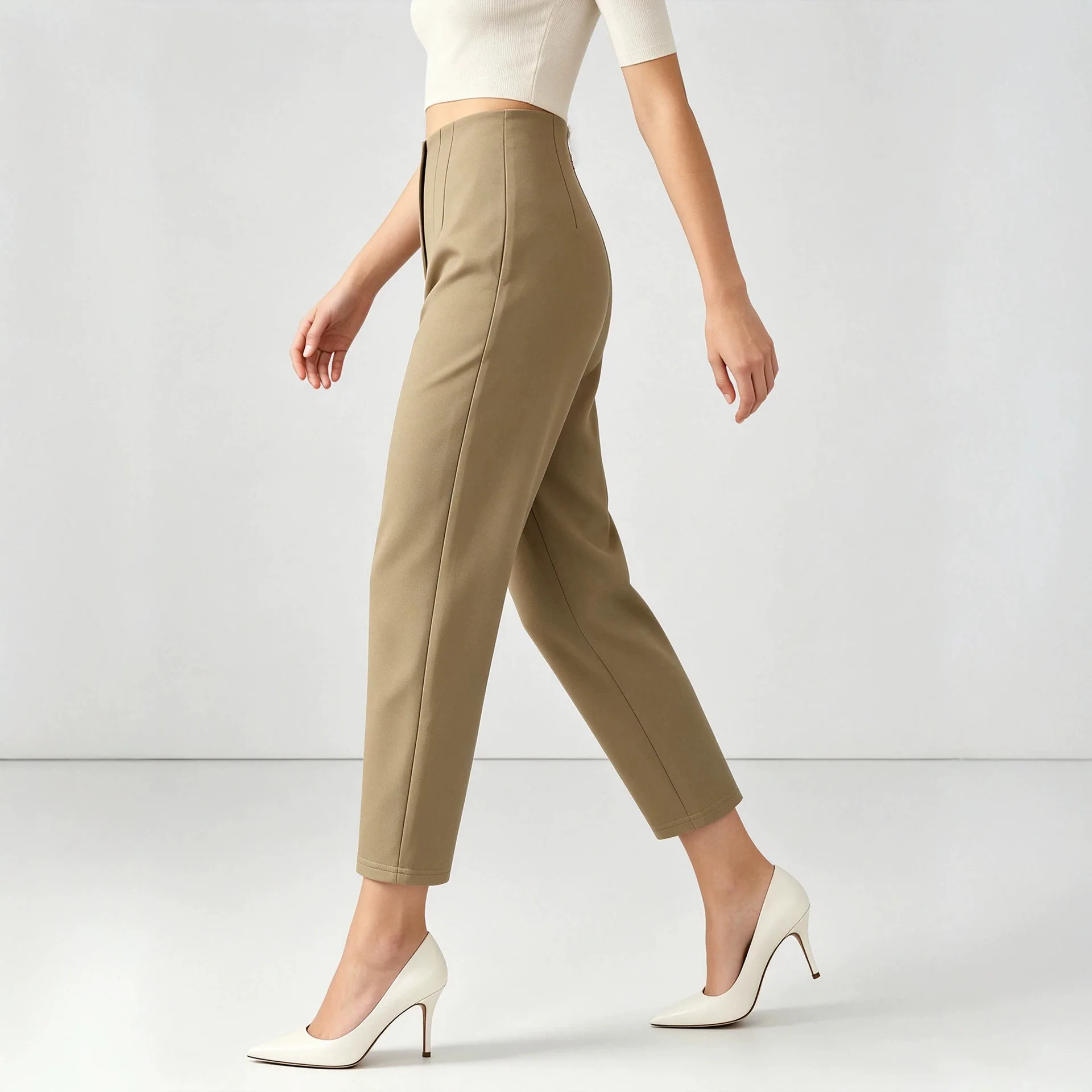 Run! And Summary Random Slim-fit Workplace Trousers, Slimming And Drapey Tapered. Elastic Ankle-length Pants. Vestidos