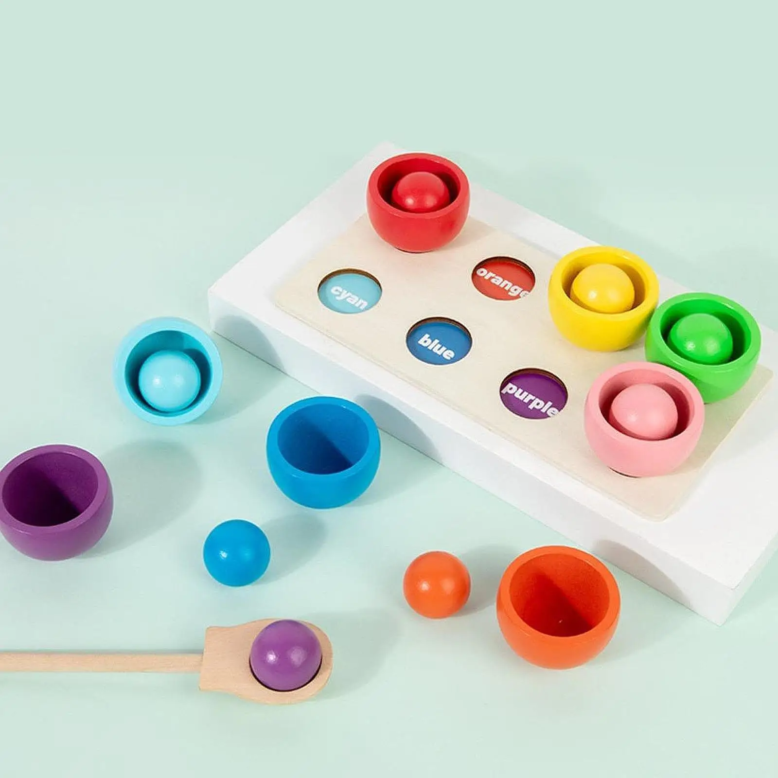 Boules arc-en-ciel dans des tasses, jouet sensoriel Montessori, cadeau Parent-enfant, activités interactives, Classification des couleurs pour enfants