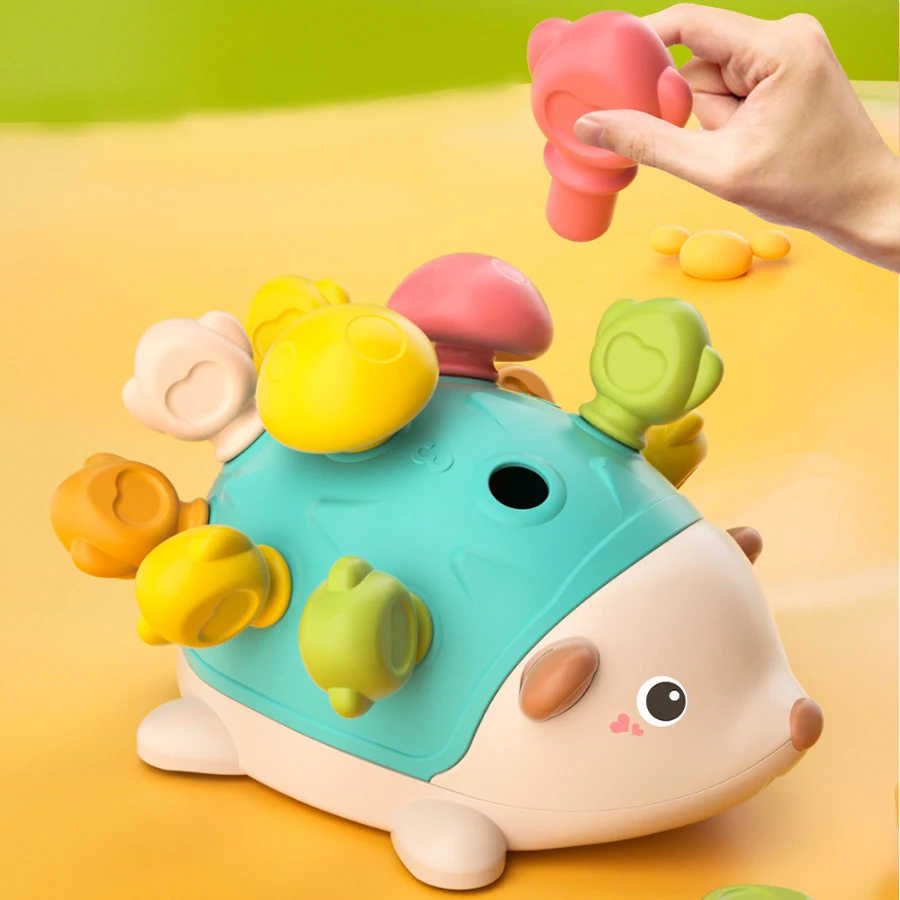 Jouets d\'entraînement à la motricité fine, puzzle d\'éducation précoce, garçons et filles de 1 à 3 ans, coordination œil-main pour bébé, hérisson