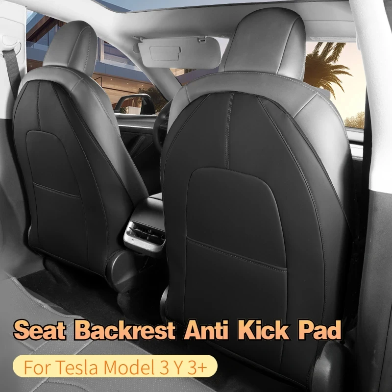 For Tesla Model Y/3/3+ Seat Backrest Anti Kick Pad Rear Backrest Protective Pad Child Anti Dirty Mat Car Accessories 2021-2024