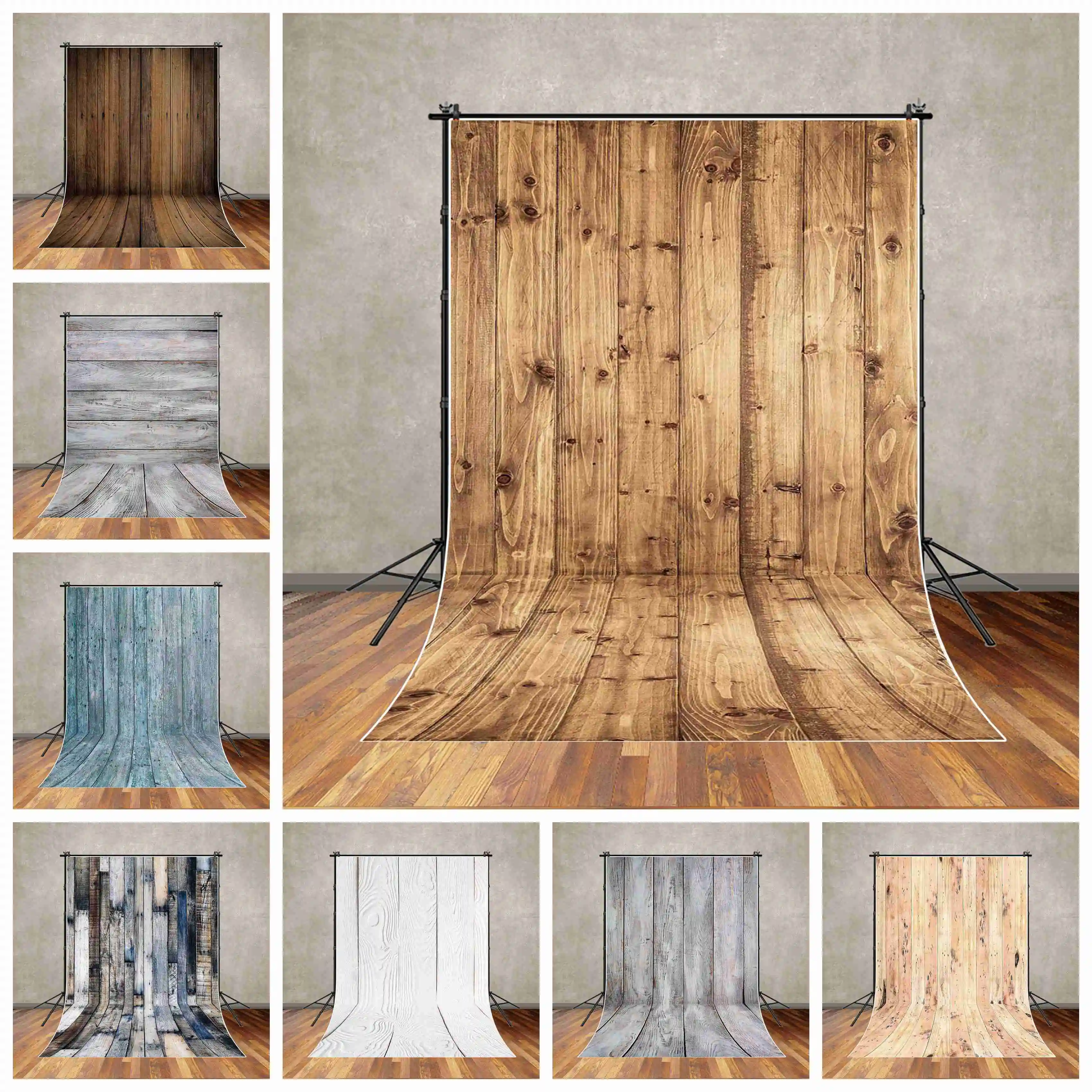 

MOON.QG Rustic Wood Plank Blue Backdrops For Photography Photo Shooting Accessories Party Decorations Shooting Props Backgrounds
