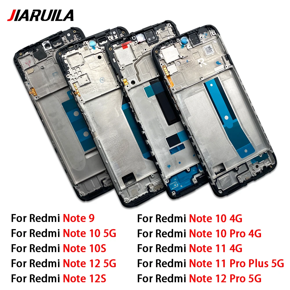 LCD Front Housing Middle Frame Screen Bezel Cover Holder For Xiaomi Redmi Note 9 10S 10 11 Pro Plus 12S 12 Pro 5G 4G