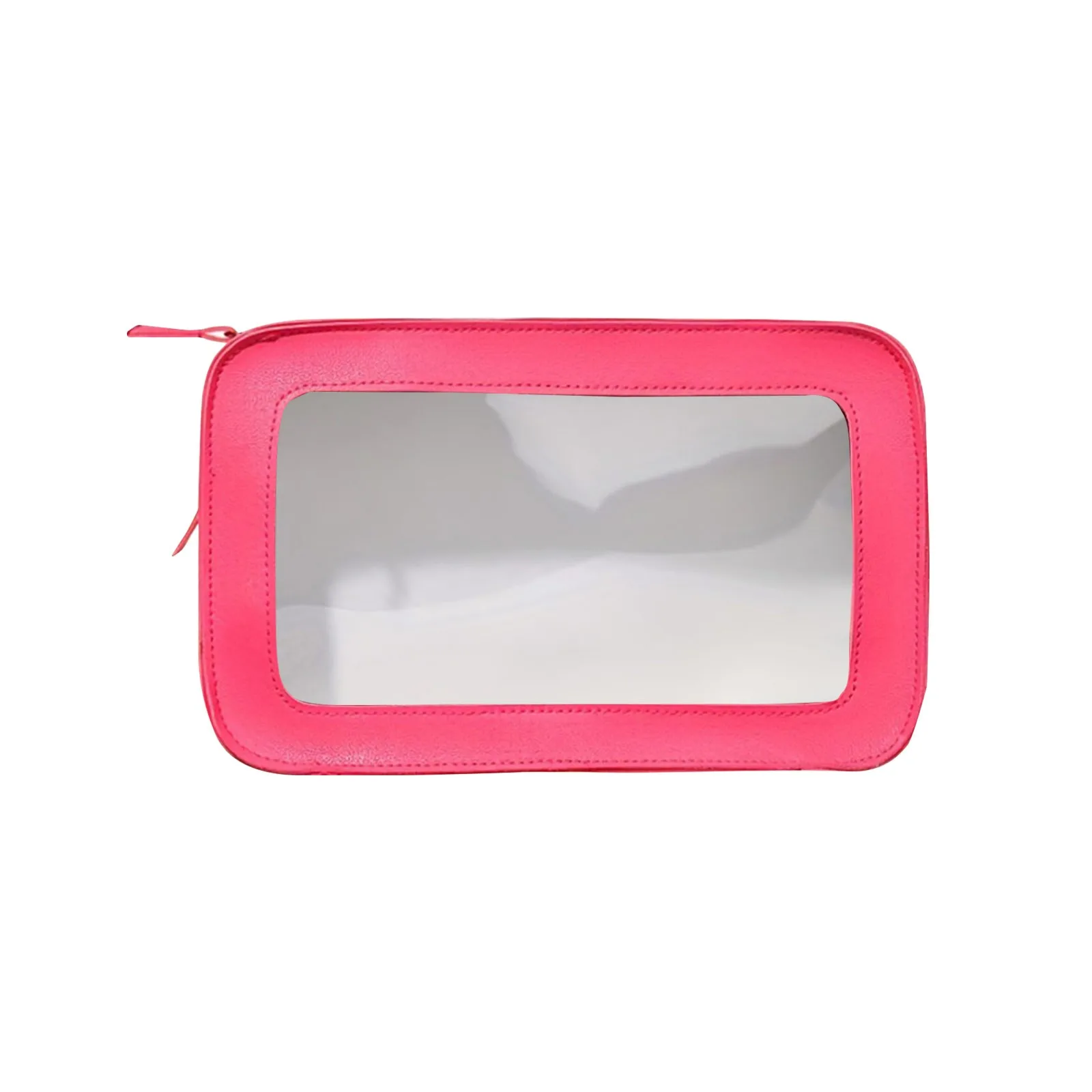 1Pcs Transparent PVC Square Toiletry Bag, Fashionable Splicing Skin Care Product Storage Bag, Portable Travel Cosmetic Bag