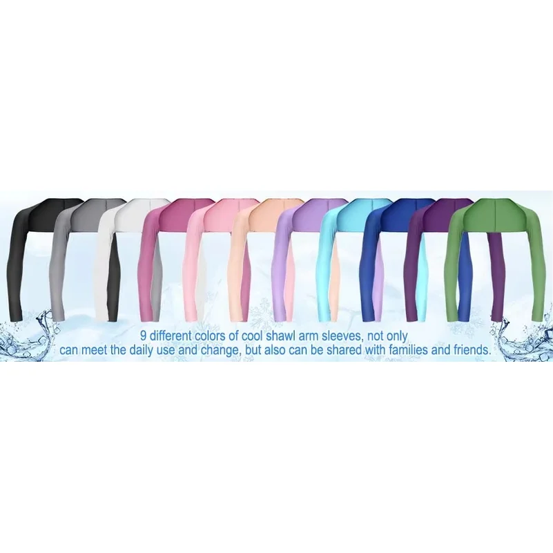 One-piece Ultra-thin Shawl Arm Sleeves Ice Silk Long Gloves Breathable Sun Protection Anti UV Hand Cover Warmer Outdoor Sports