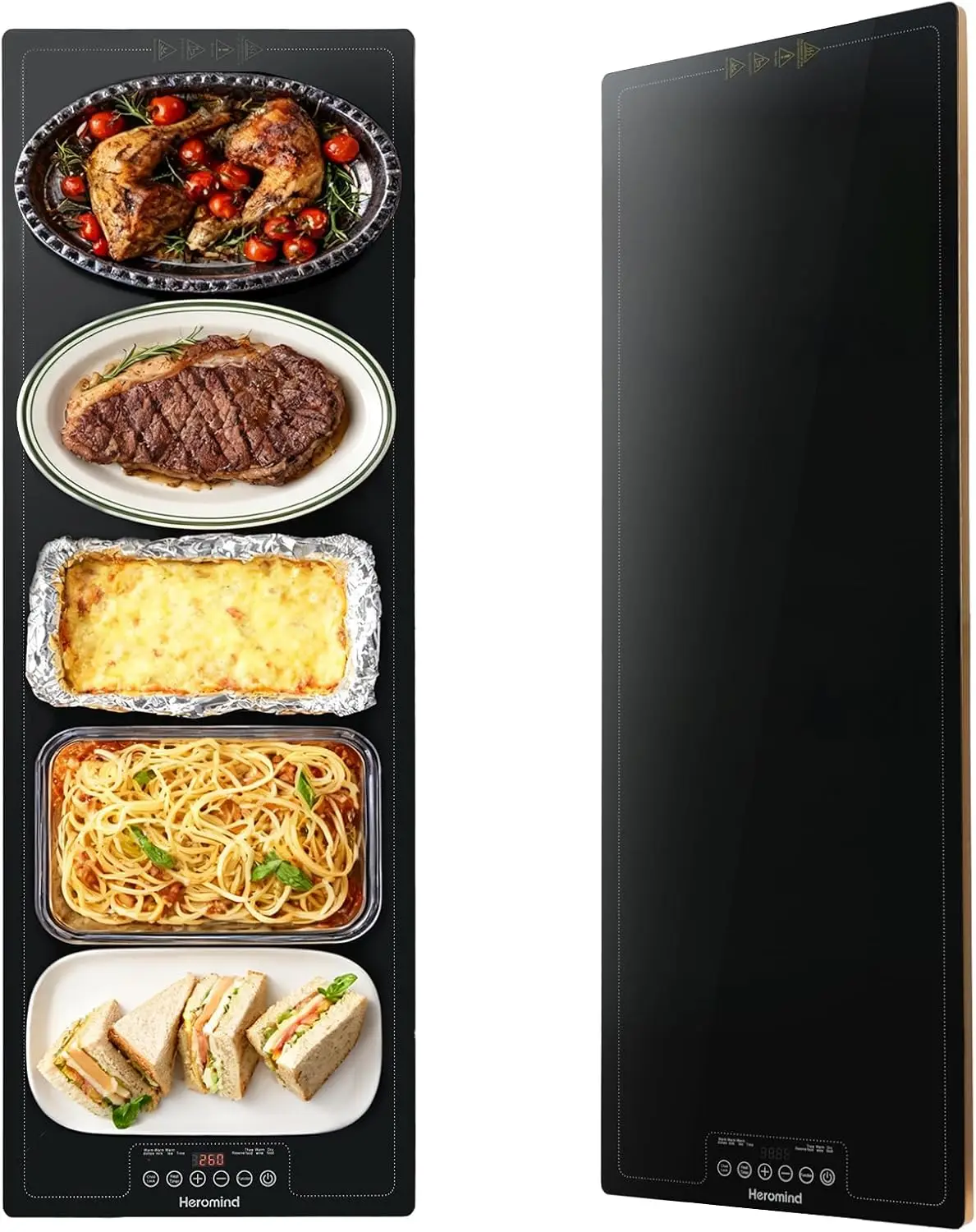 

Extra Large Electric Food Warming Tray with Temperature Control and Timer, 40x14 Inch Buffet Mat for Parties and Daily Use
