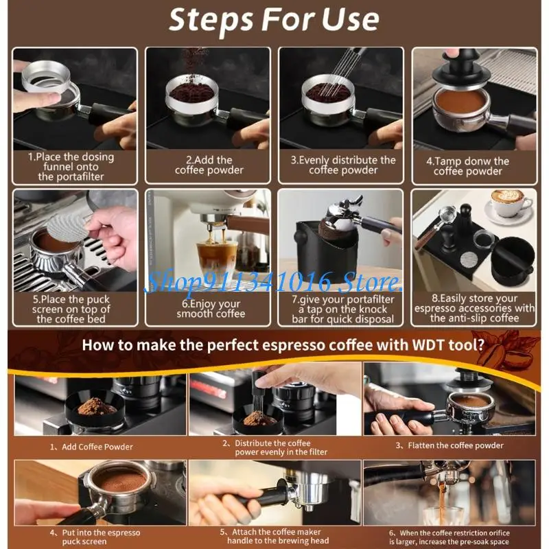  Coffee Device Box 6 Divisions Tamper Channel Drop Tray Container