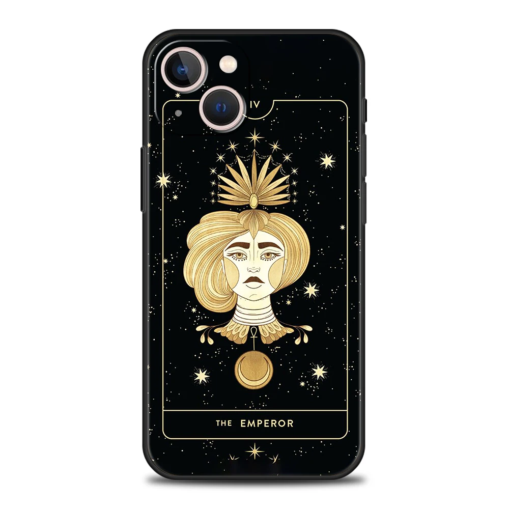 Witches Moon Tarot Mystery Totem Phone Case Cover for iPhone 16 15 14 13 12 11 Pro Max 7 8 Plus XR XS Silicone Shell Bags Capas