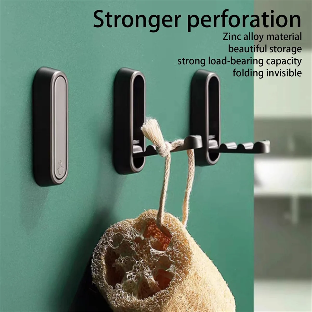 

ABNJ Hooks for Wall - Hooks for Hanging, Heavy Duty Wall Hooks, Purse Hook for Wall, No Drill Suction Hooks Black