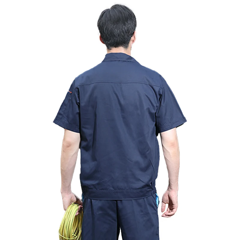 Summer Short Sleeve Overalls Men\'s Auto Repair Workwear Engineering Uniform Factory Uniforms Workshop Maintenance Clothing Tops