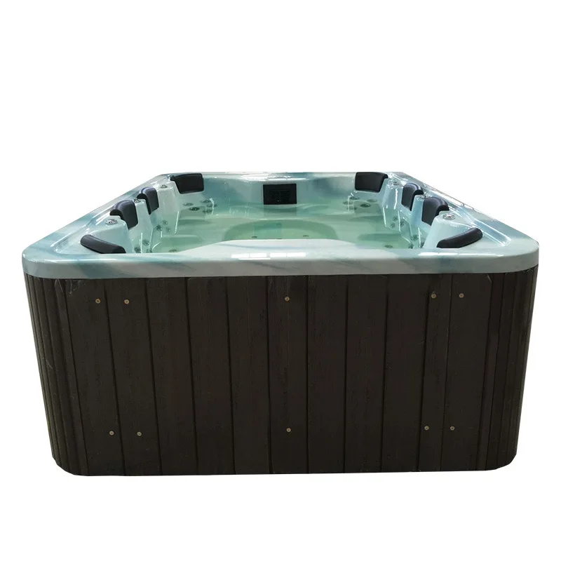 Modern 2-Person Outdoor Spa Rectangle Hot Tub for Hotel Rectangular Design with Drain Accessory for Soaking