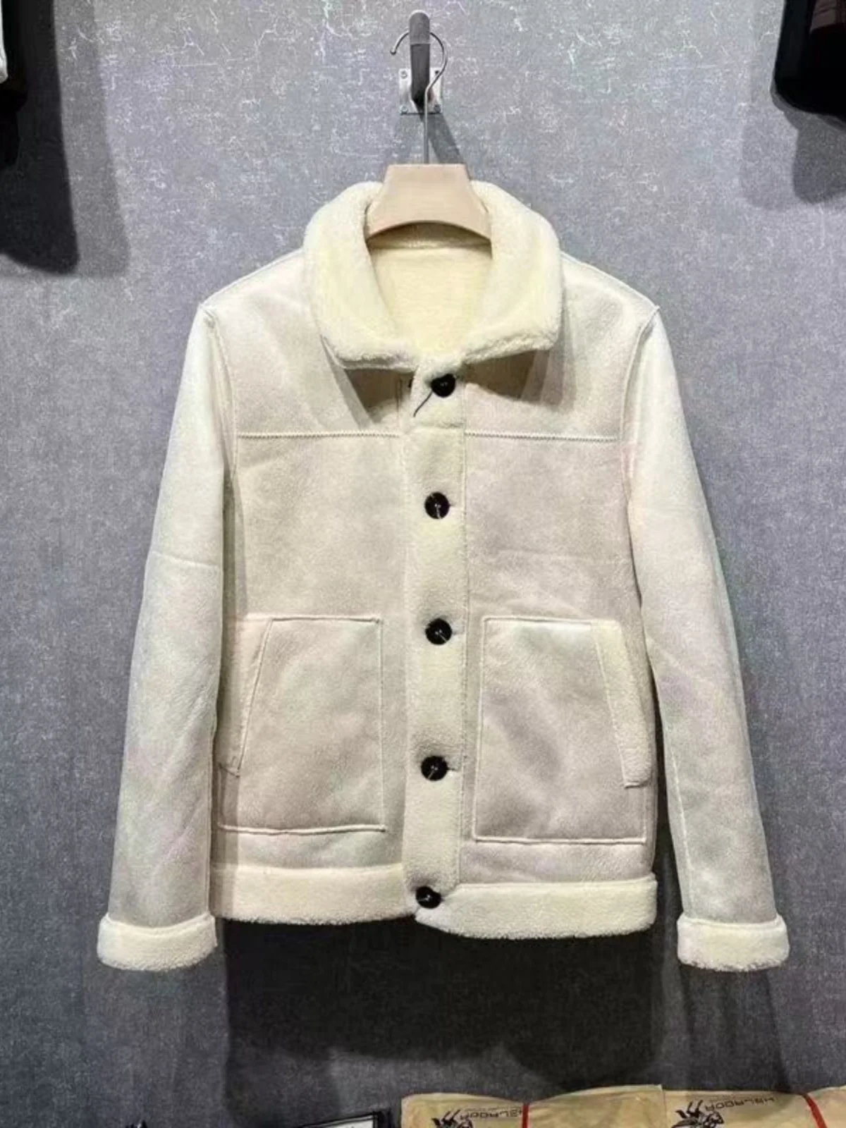 

Winter 2025 Men's Woolen Jaet Coat Flip Collar Slim Fit Trendy Korean Sle Comfortable Youthful Double Breasted Stand L...