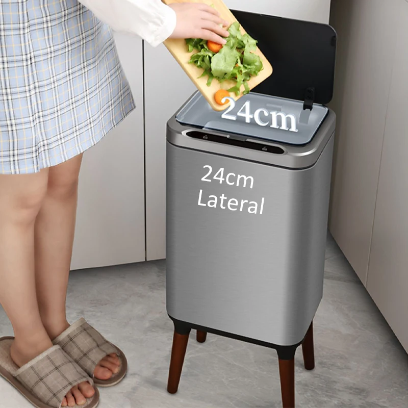 9 13 liters Smart Sensor Trash Can with Legs Stainless Steel Electric Bathroom Toilet Wastebasket Automatic Kitchen Garbage Bin