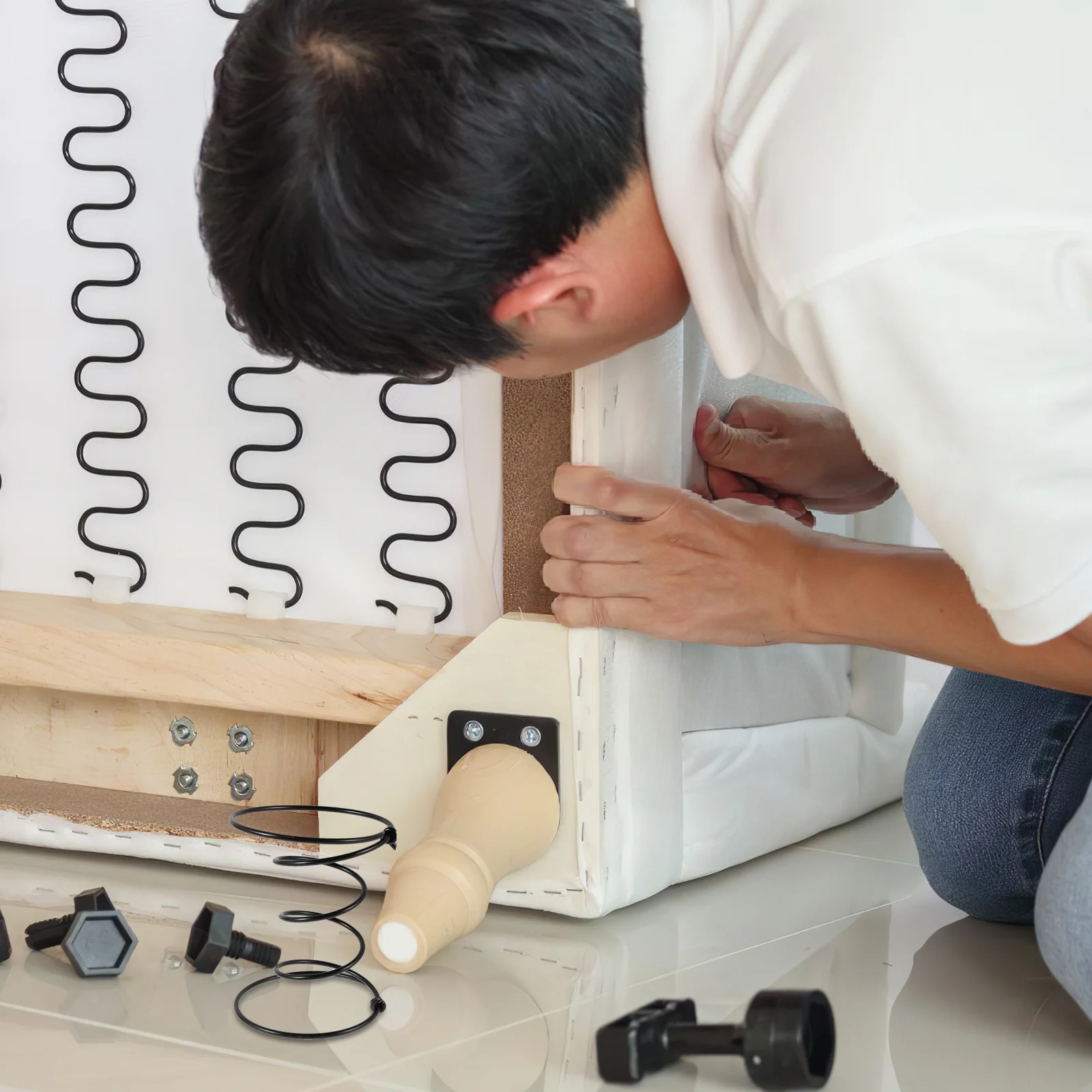 

4pcs Sofa Springs 6 Inch High Strength Tension Springs For Furniture Repair Replacement Parts Lawn Chair Bed Mechanism Spring