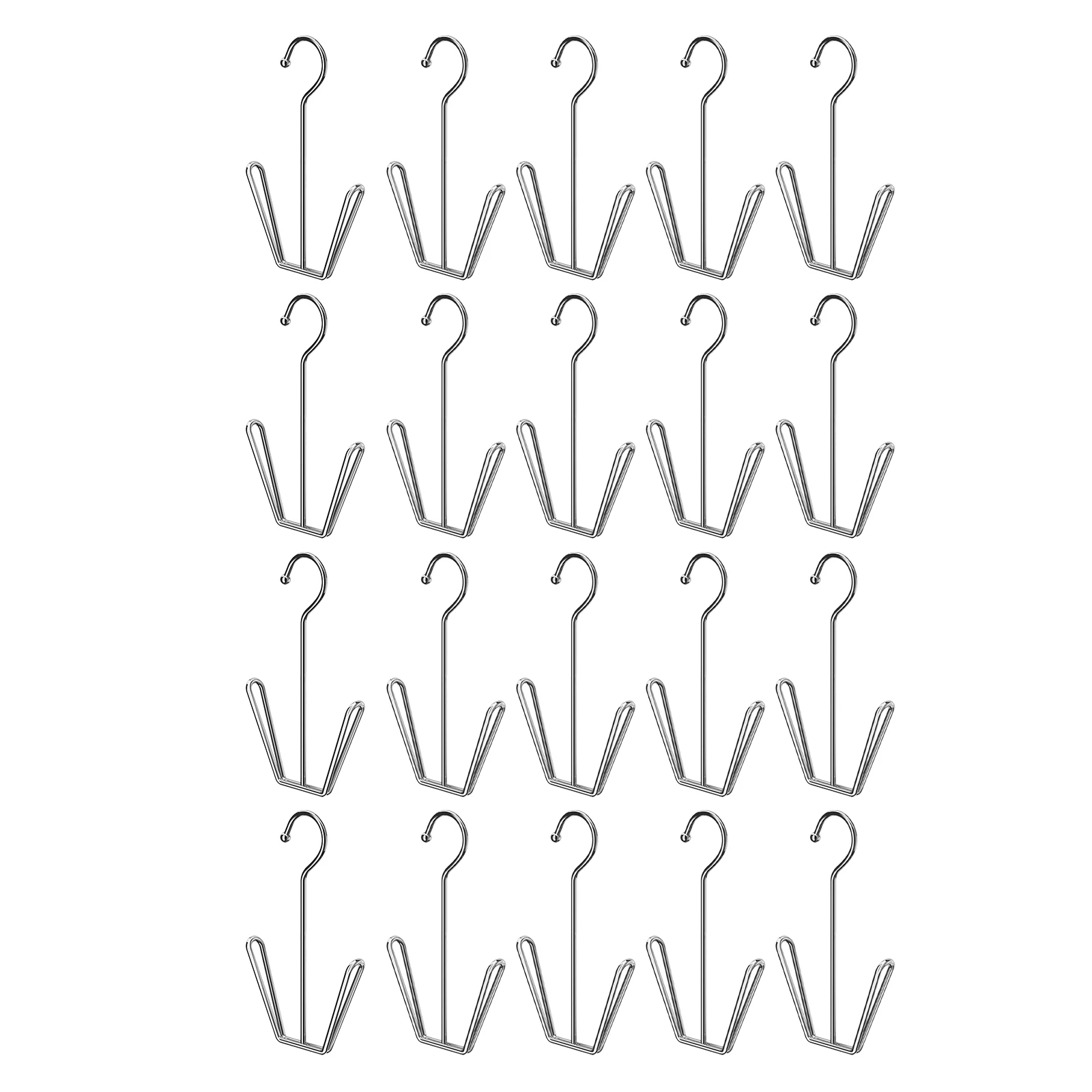 

20Pcs Stainless Steel Double Hook Shoe Drying Rack Shoe Hangers Closet Organizer for Slippers Sneakers Laundry Room