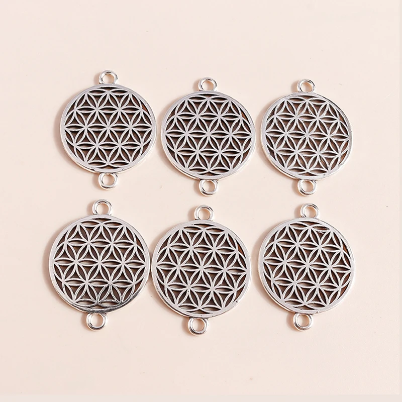 

Leslie 15Pcs Antique Life of Flower Charms Connectors Pendants For DIY Bracelets Jewelry Making Finding Supplies Accessories