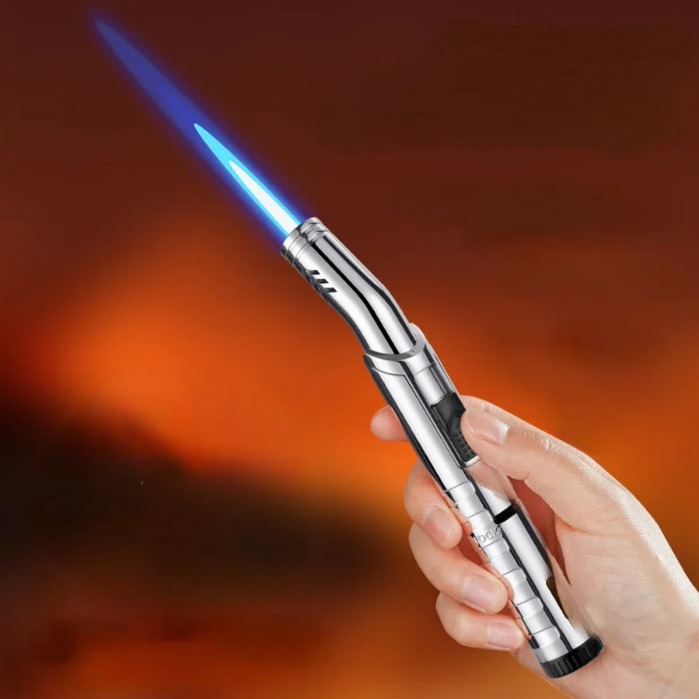 Pistola de llama de chorro a prueba de viento para exteriores, cocina, estufa de Gas, Fuego Azul recto, encendedor de antorcha de butano inflable, encendido de Camping