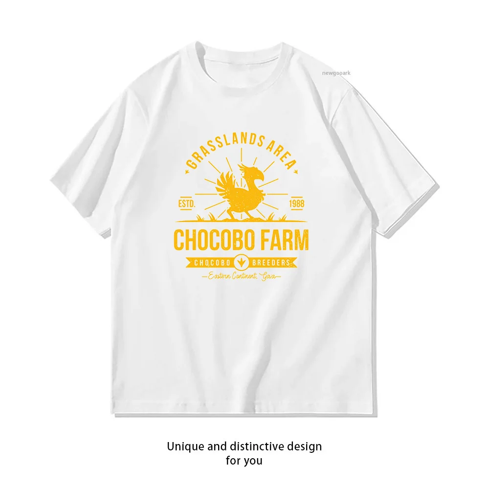 Chocobo Farm Classic T-Shirt Woman Man Casual Cotton Printed T Shirts Adult Streetwear Woman Clothing  ropa hombre