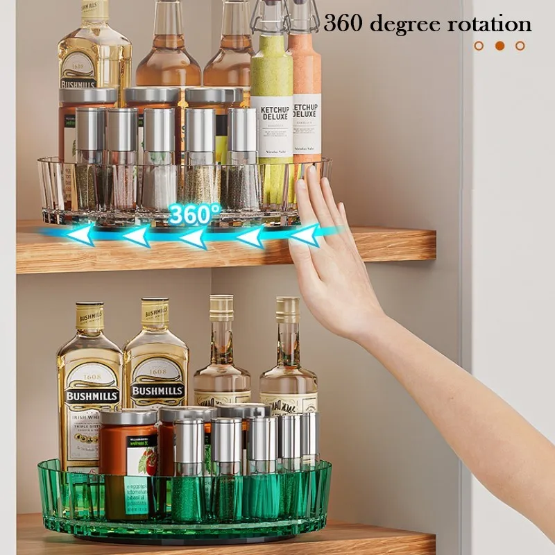 رف تخزين مانع للإنزلاق للمطبخ ، دوار ، منظم توابل ، رف للثلاجة ، سوزان كسول ، قرص دوار ، لوازم #3