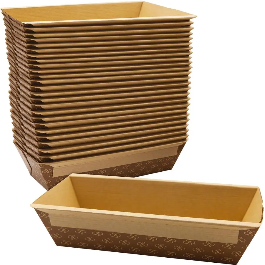 

Элегантные бумажные формы для выпечки хлеба, 1 фунт, 25 шт. Лучшие одноразовые формочки из крафт-бумаги для выпечки хлеба, небольших мясных рулетов, лимонного кекса.