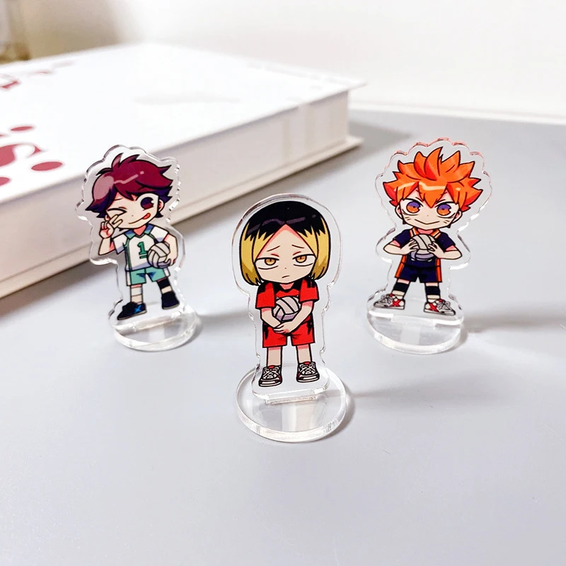 Anime Haikyuu!! Standing Plates Cute Hinata Shoyo Tobio Kageyama Cartoon Action Figures Model Toy Desktop Ornament Fans Gifts