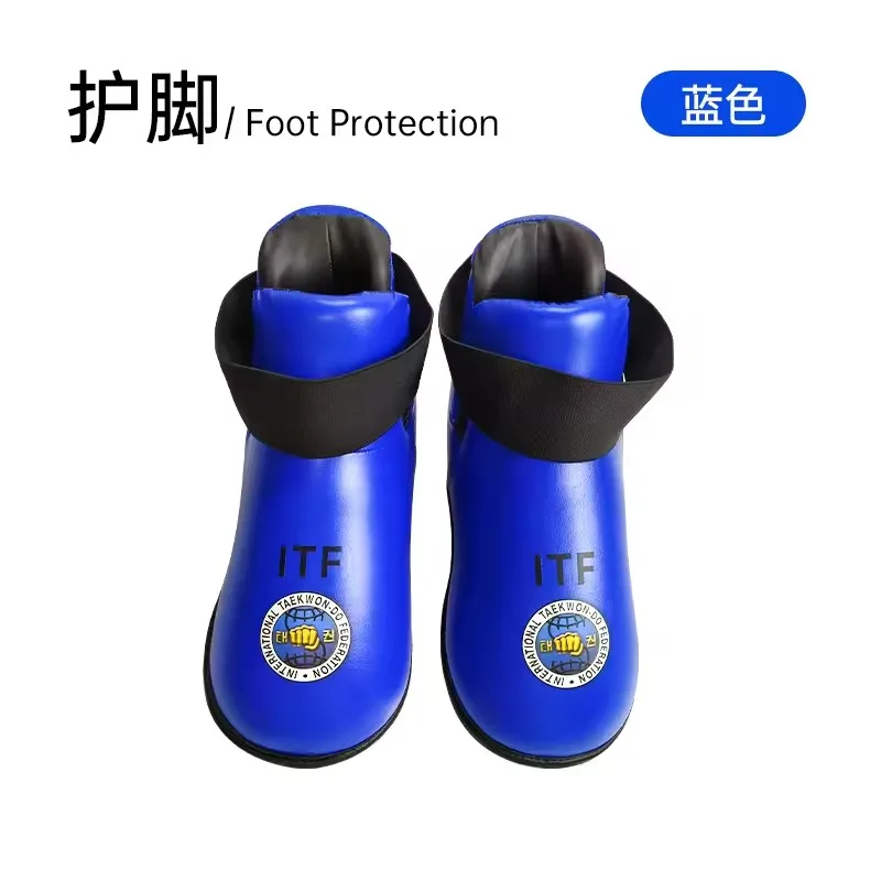 Taekwondo ITF Gloves PU Leather Karate Training Foot and Leg Protective Covers Ankle Pads Protective Equipment Logo Print image 3