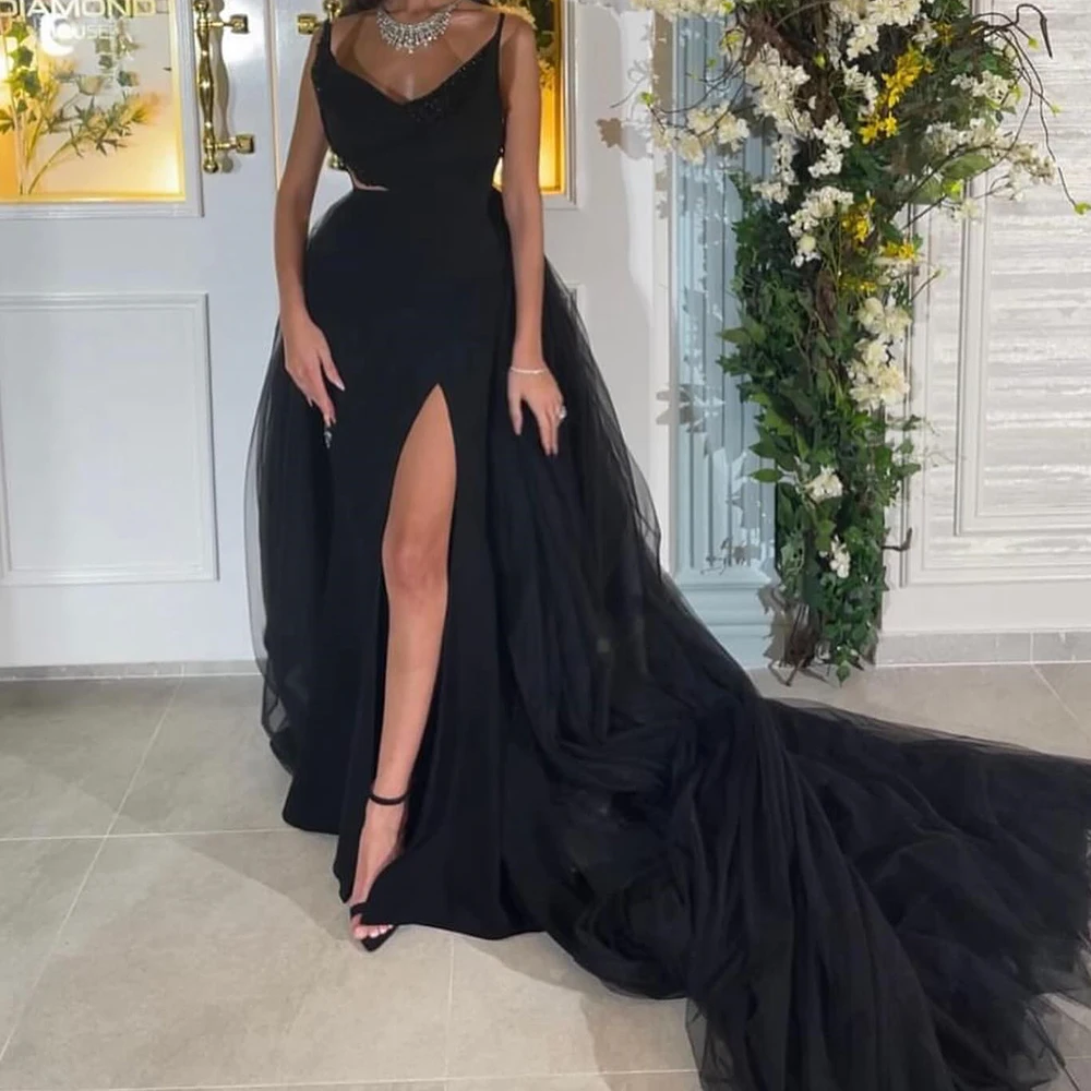 

Customized Fashion Jersey A-Line Evening Dress Temperament Floor Length V-Neck Sleeveless vestidos para mujer Custom Size