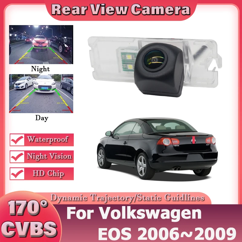 

170° HD 1080x720P Fish Eye Car Rear View Camera For Volkswagen EOS 2006 2007 2008 2009 CCD Full HD Night Vision Parking Camera