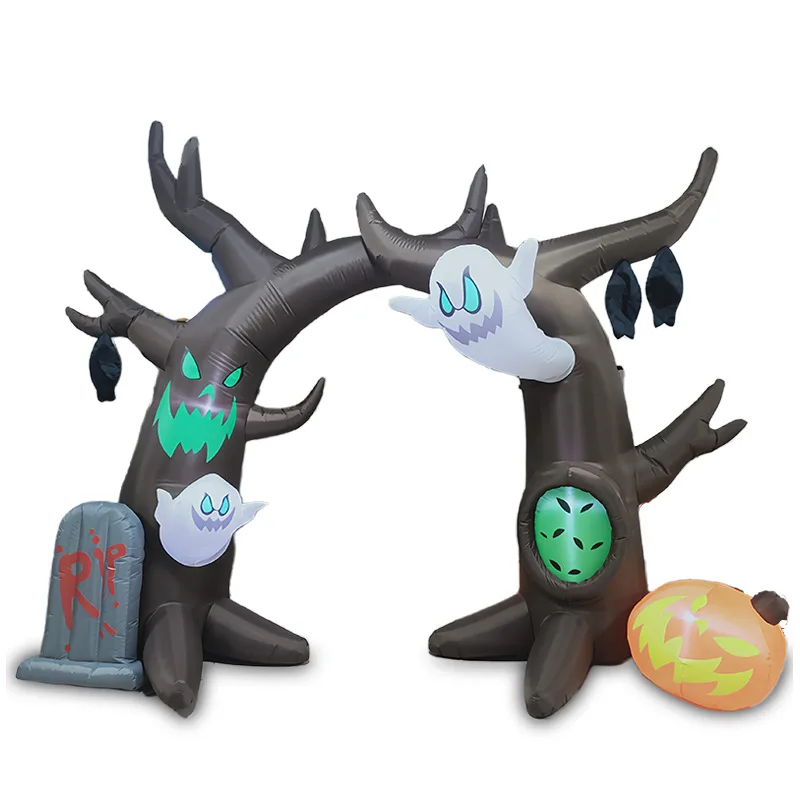 

2.4 meters Halloween inflatable arch, pumpkin ghost tombstone, air mold, courtyard LED luminous decoration