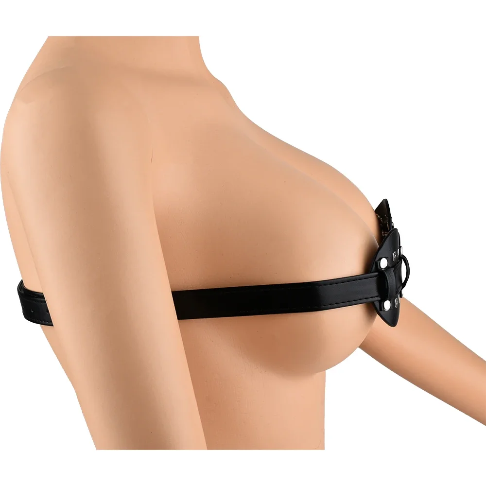 LEZEE مسنبل حزام الصدر الحلمة المشابك الأشرطة الجلدية الثدي الموثق زوجين BDSM الصدرية تسخير السرير ضبط النفس BDSM الجنس لعب للنساء #1