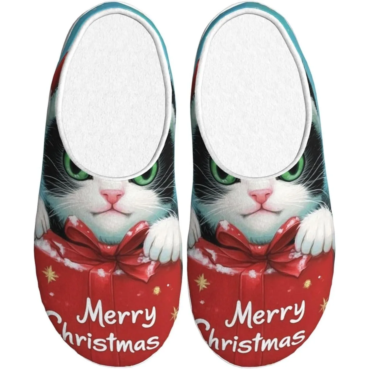 

Cat Christmas Women’s Cozy Slippers Soft Cotton Indoor & Outdoor House Slippers With Anti-Slip Sole
