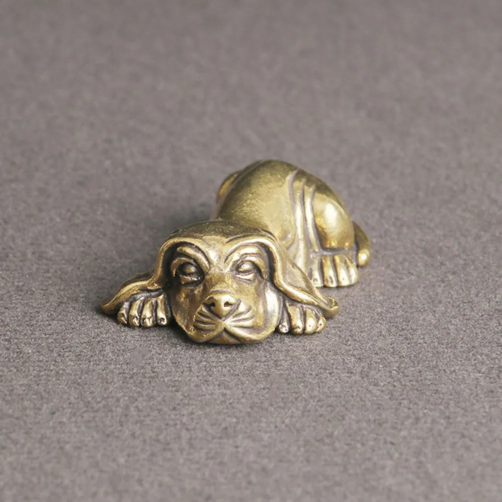 

Puppy Decor Brass Craft Indoor Tabletop Accessory Compact Size Unique Gift Puppy Adornment Brass Craft Figurine